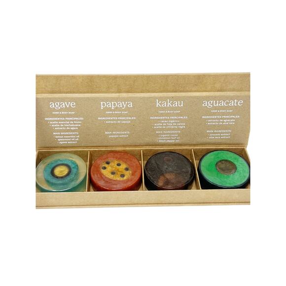 BLOOMISH 4-pack Hand & Body Soap Gift Set Agave Papaya Kakau Aguacate